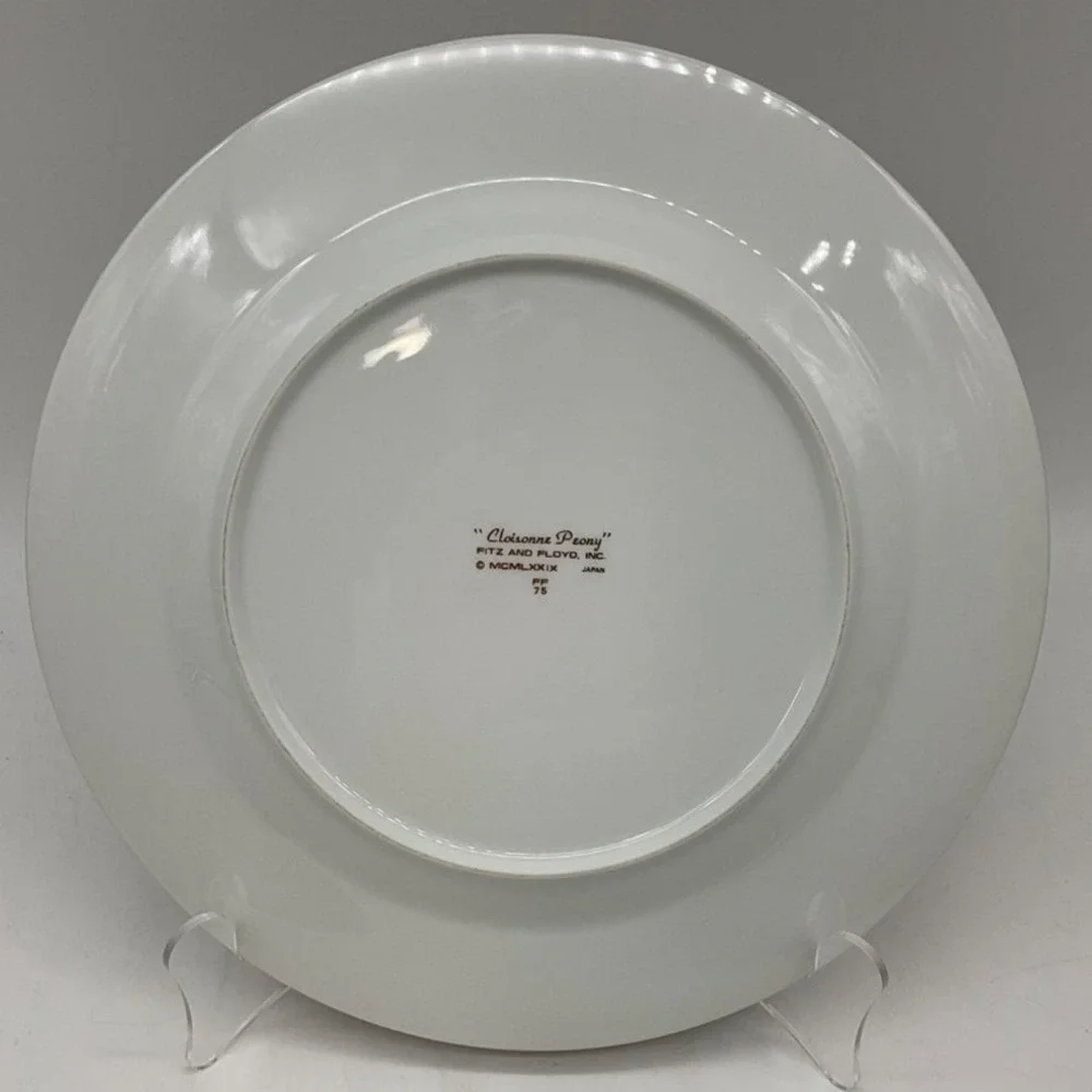 Fitz & Floyd Fine Porcelain 'Cloisonne Peony' Black (1984-1996) 5-Piece Set